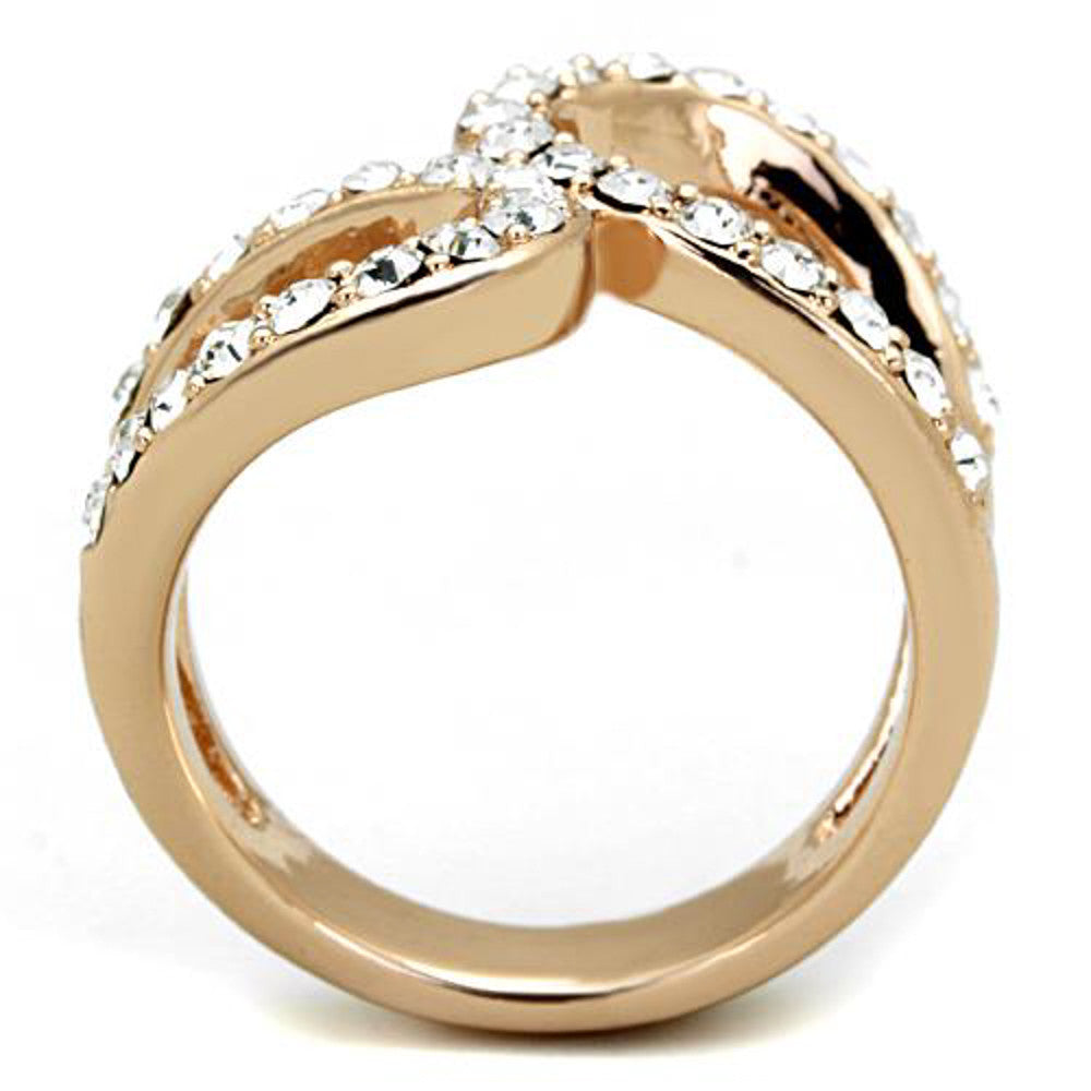ARTK1695 Stainless Steel Rose Gold Plated 1.02 Ct Crystal Fashion Ring Women's Size 5-1 0